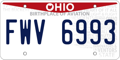 OH license plate FWV6993
