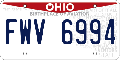 OH license plate FWV6994