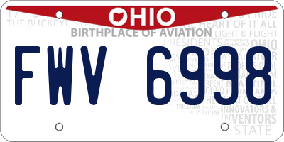 OH license plate FWV6998