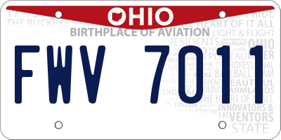 OH license plate FWV7011