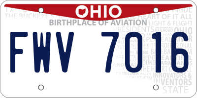 OH license plate FWV7016