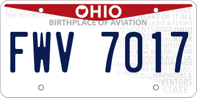 OH license plate FWV7017