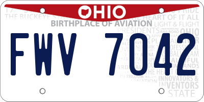 OH license plate FWV7042