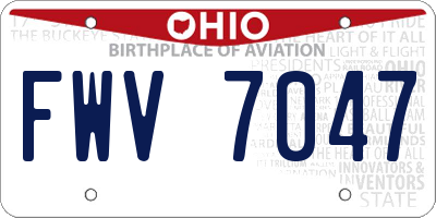 OH license plate FWV7047