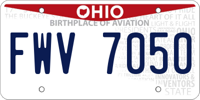 OH license plate FWV7050