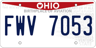 OH license plate FWV7053