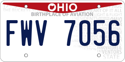 OH license plate FWV7056