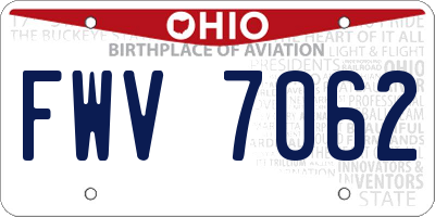 OH license plate FWV7062