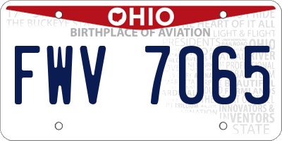 OH license plate FWV7065