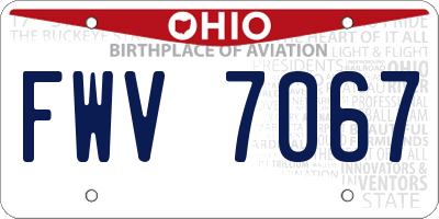 OH license plate FWV7067