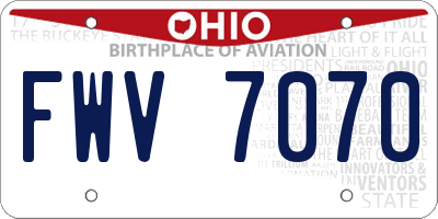OH license plate FWV7070