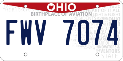 OH license plate FWV7074