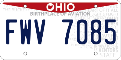 OH license plate FWV7085
