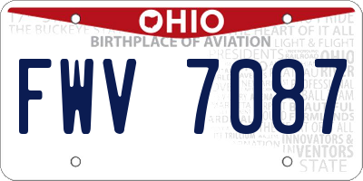 OH license plate FWV7087