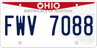 OH license plate FWV7088