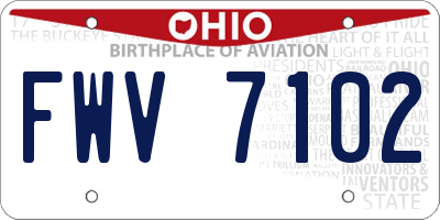 OH license plate FWV7102