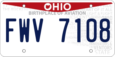 OH license plate FWV7108
