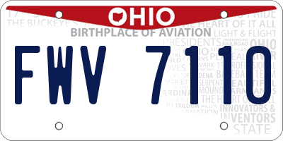 OH license plate FWV7110