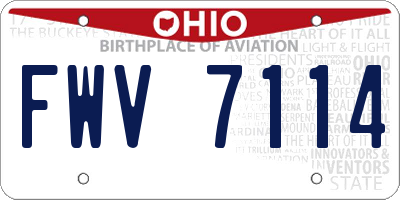 OH license plate FWV7114