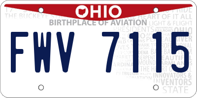 OH license plate FWV7115