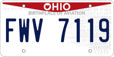 OH license plate FWV7119