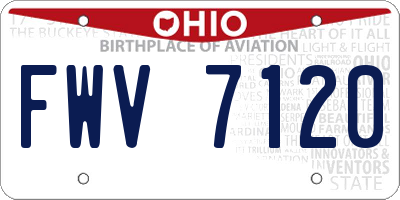 OH license plate FWV7120