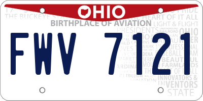 OH license plate FWV7121