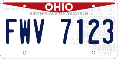 OH license plate FWV7123