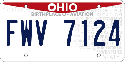 OH license plate FWV7124