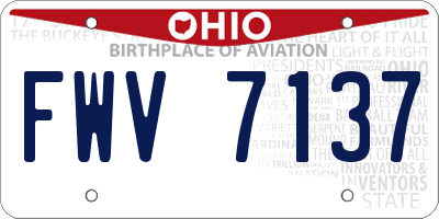 OH license plate FWV7137