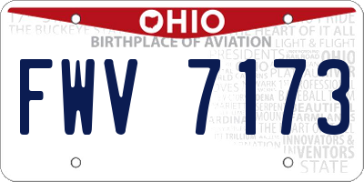 OH license plate FWV7173