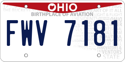 OH license plate FWV7181