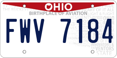 OH license plate FWV7184
