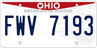 OH license plate FWV7193