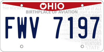 OH license plate FWV7197