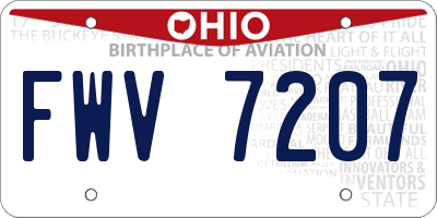 OH license plate FWV7207