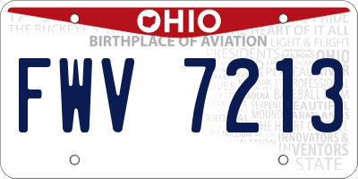 OH license plate FWV7213