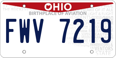 OH license plate FWV7219