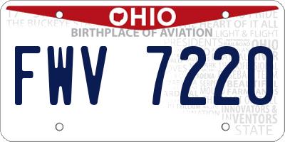 OH license plate FWV7220