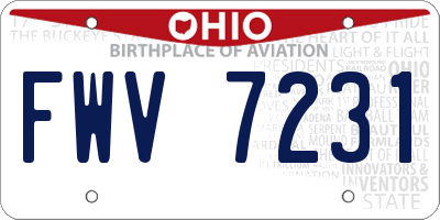 OH license plate FWV7231