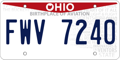 OH license plate FWV7240