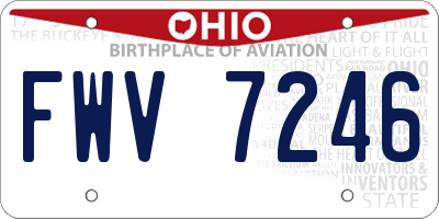 OH license plate FWV7246