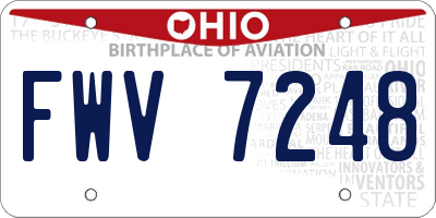 OH license plate FWV7248