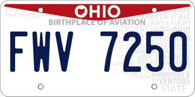 OH license plate FWV7250