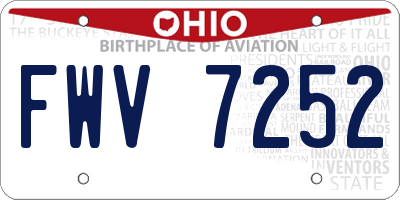 OH license plate FWV7252