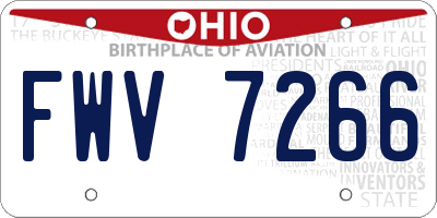 OH license plate FWV7266