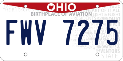 OH license plate FWV7275