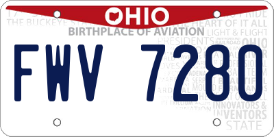 OH license plate FWV7280