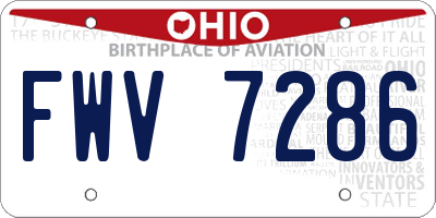 OH license plate FWV7286