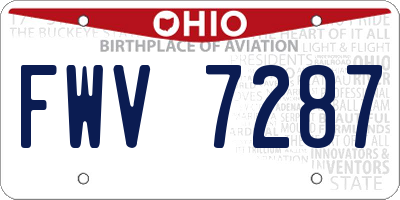 OH license plate FWV7287